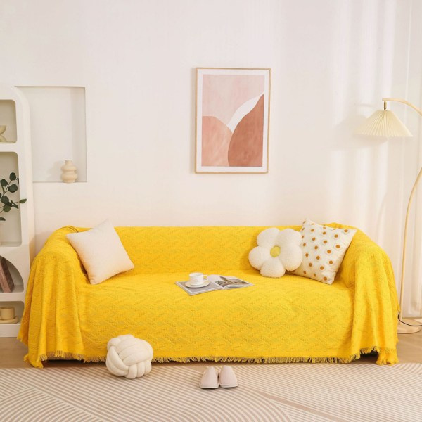 IC Bomulds Sofa Release Fuld Dækning Ensfarvet Sofa Tæppe 90*90