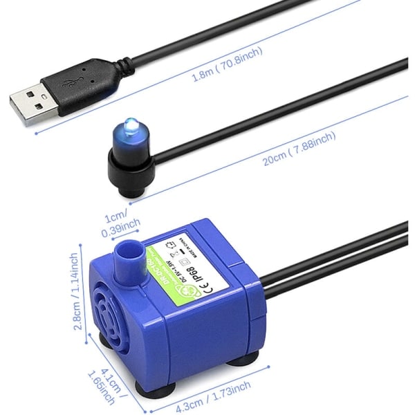 IC Ersättningspump med låg ljudnivå för USB-drivna husdjursvattenfontäner