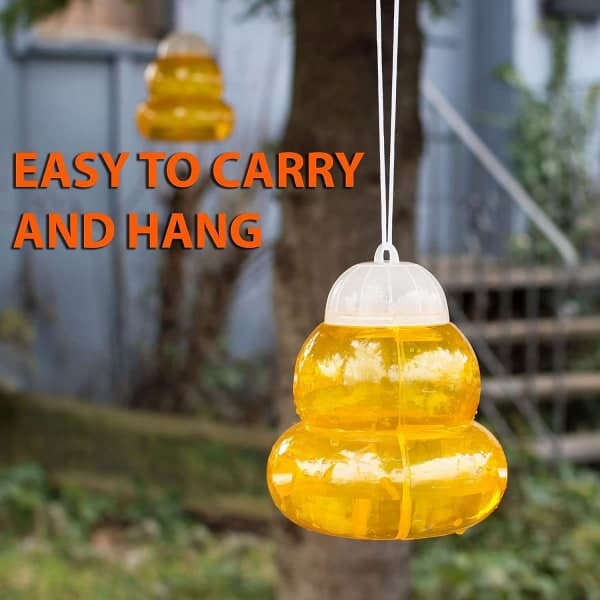 IC Getingsfälla/Hängande Bålgetingsfälla (2-pack) - Naturlig och Ekologisk Getingsavvisande Lösning (Orange) (Fälla)