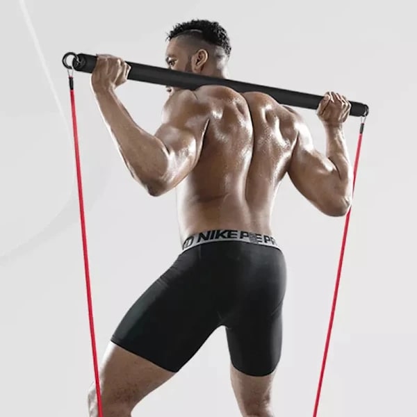 Training bar with resistance bands