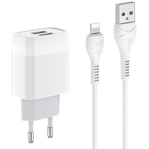 IC USB-laddare Laddningsadapter 15W USB Power USB-kontakt för White With iPhone-kabel