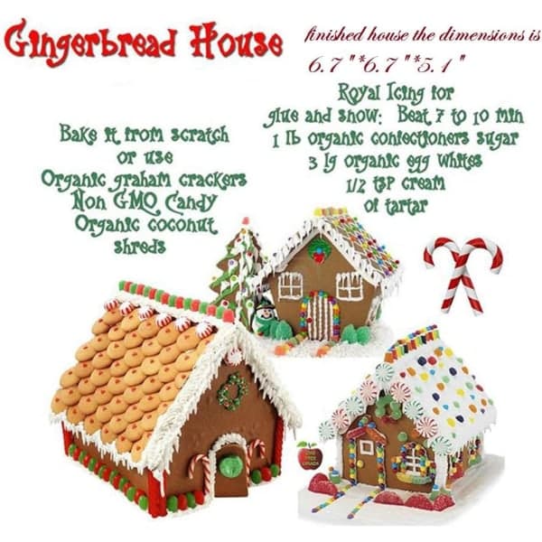 IC (Set med 10 stycken) Pepparkakshus-set, baka ditt eget lilla hus för julhus, chokladhus, spökhus