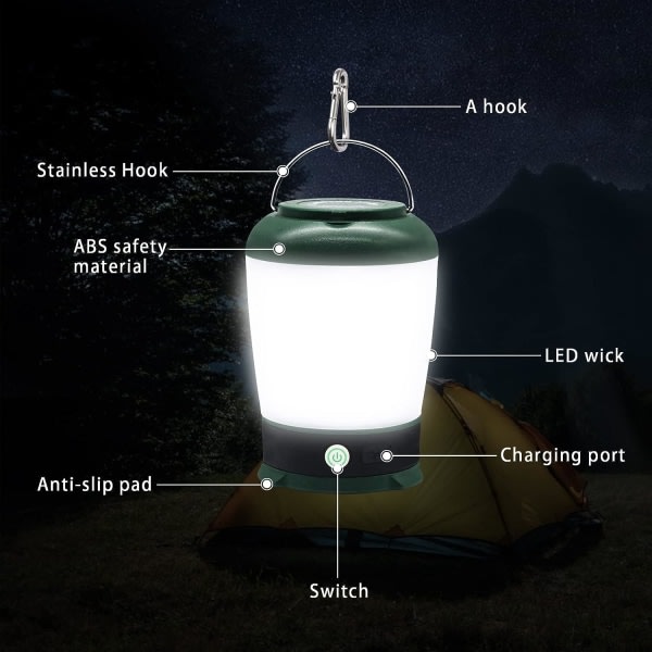 IC Genopladelige Campinglamper LED Campinglygte Hængende Teltelygter Multifunktionel Bordlampe Natlamper Vandafvisende Campinglampe