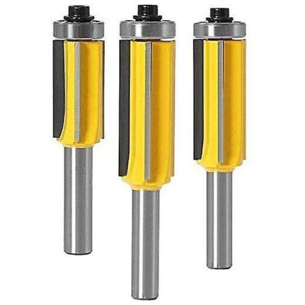 8mm Skaft Trefresebits med 4 Blader, 3-Dels Sett med Avrundingsfreser
