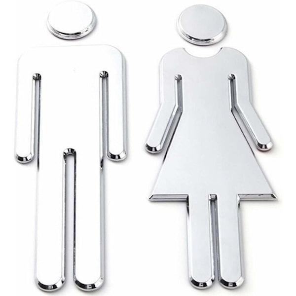 Toalettdekaler, 12x4cm, WC-skyltar med symboler för män och kvinnor, Lätt att fästa WC-skyltar för män och kvinnor för toalett WC
