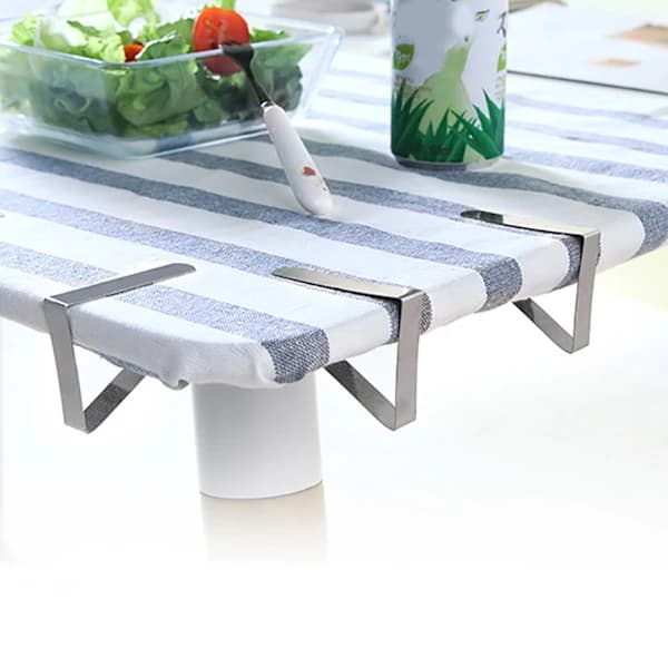 Stainless Steel Tablecloth Clips, Non-Slip, 4-Pack, Tablecloth Holders 10.5x7cm