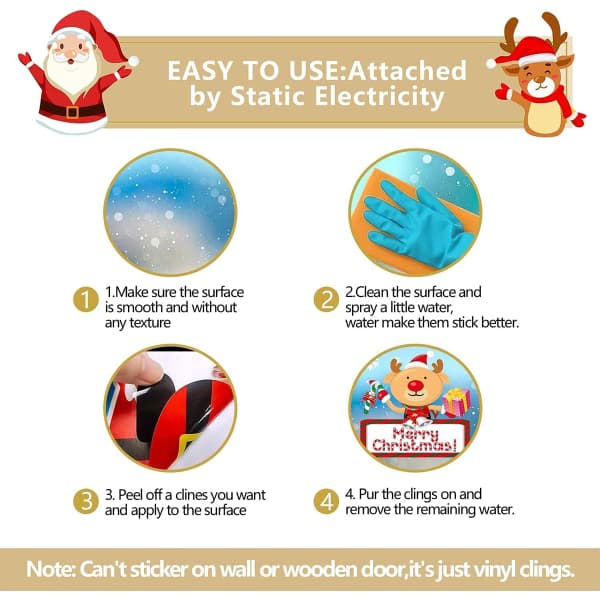 IC Jul fönsterdekaler Dubbelsidiga snöfönsterdekaler