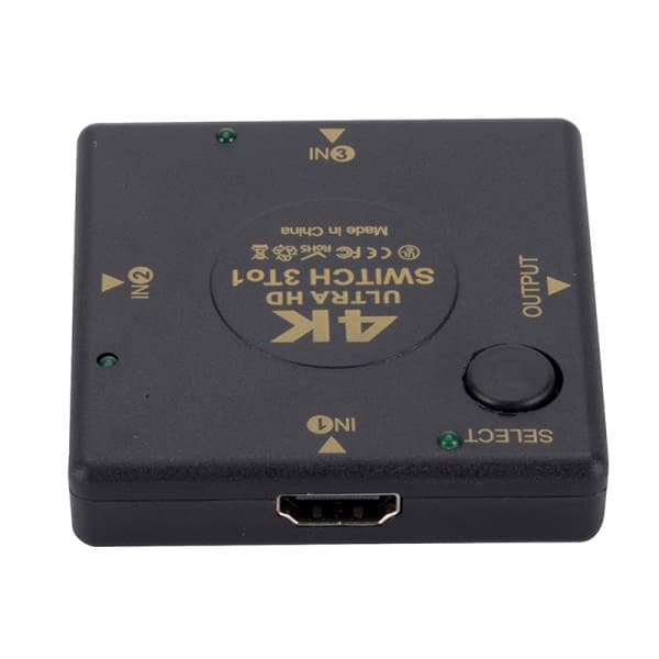 4K HDMI-bryterboksvelger 3 inn 1 ut Kvm eller ekstraktor