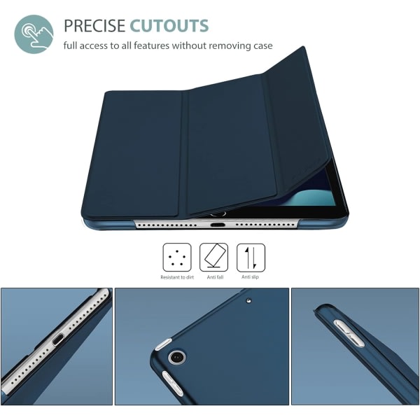IC Case Slim Stand Hard Back Shell Skyddande Smart Cover Case kompatibel med iPad 10,2 tum