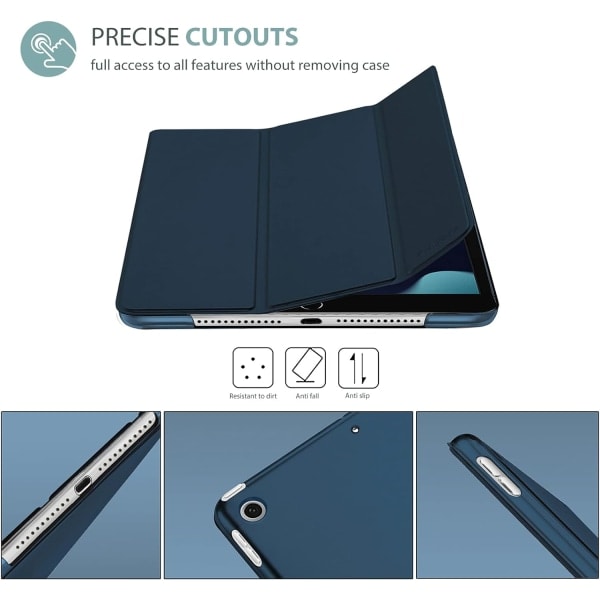 IC Case Slim Stativ Hård Ryggskal Skyddande Smart Cover Case Kompatibel med iPad 10,2 tum