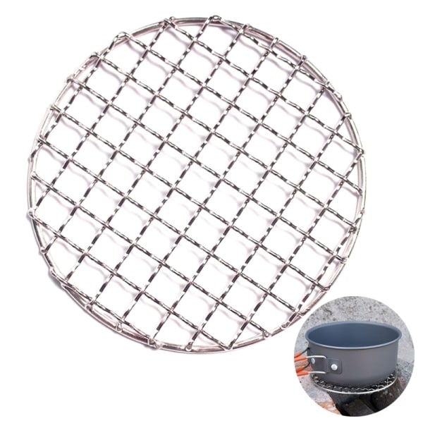 IC BBQ Grill Net Rostfri Stål Nät Stativ Gitter Vandring Grill Hej Sølv Kvadrat