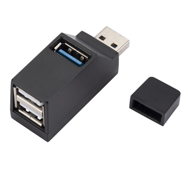 IC 3-port USB 3.0 2.0 Splitter Hub Nopea tiedonsiirto Musta