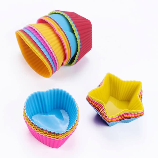 40-pak silikone bageforme, genanvendelige non-stick silikone muffinforme og silikone bageforme