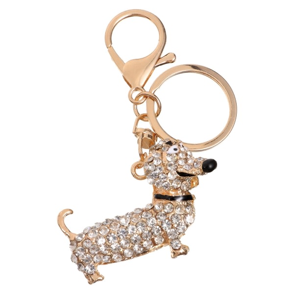 1 st bedårande hundväska nycklar strass hängande hängsmycke tegnet valp nyckelring（5.5X3.8CM，Vit） IC