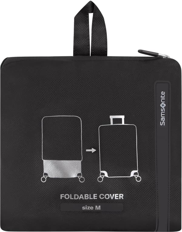 Samsonite hopfällbart bagageskydd, skyddande resväskfodral för 60-70 cm bagage, elastiskt repskydd för resor, svart, storlek M
