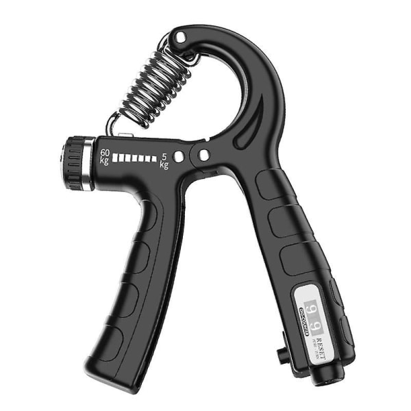 IC 5-60 kg Greppstyrkeövningsapparat Justerbar handgreppsstyrka för starka handleder, fingrar, underarm, händer svart