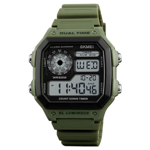 IC Digital display herr elektronisk klocka dubbel tid Armbandsur