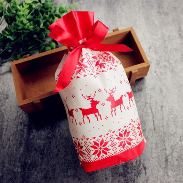Joululahjapussit naruilla, 50 kpl, punainen