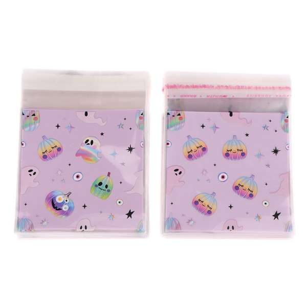 IC 1Pak Halloween Plast Godis Cookies Gavepose Selvklebende Sn B