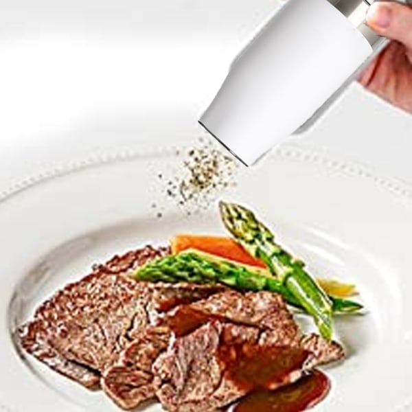 IG Elektrisk salt- og peberkværn - Gravity Salt and Pepper rustfrit stål + hvid