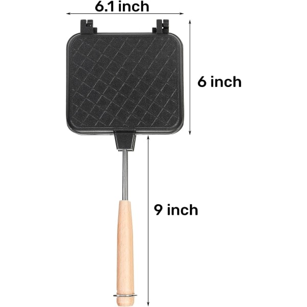 IC Smörgåsmaskin, Non-stick Grillad Pan med håndtag, Spishäll Camping Brödrost Aluminium Flip Pan
