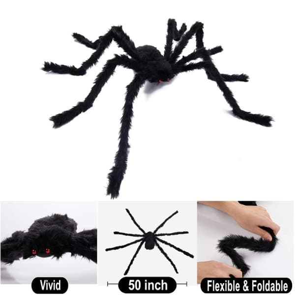 IC NOE Halloween Dekorasjon Stor Spindel, 700cm Giant Spi