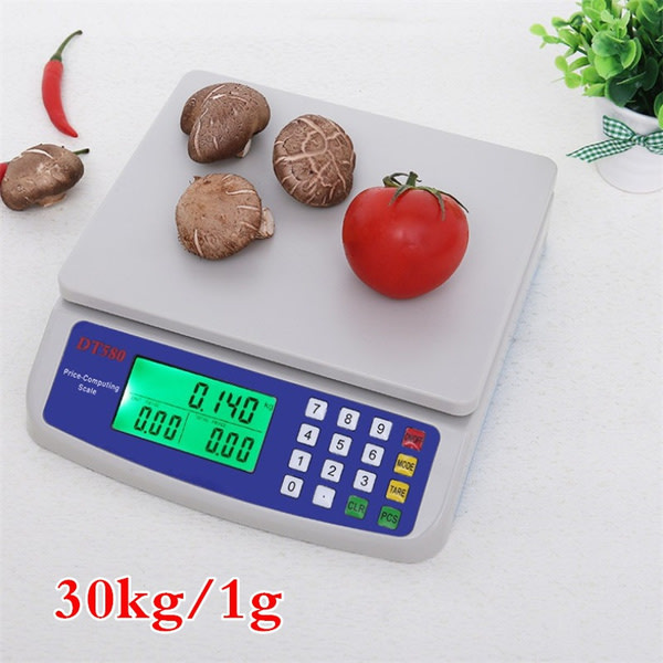 IC 30Kg/1g Precision LCD-display Digital Våg Elektronisk