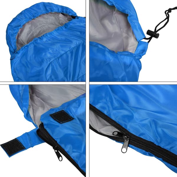 Sovepose til voksne, enkel kuvertsovepose til voksne til 3 sæsoner, letvægts camping vandring Blue