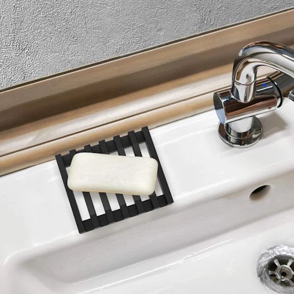1 pc Silicone Soap Dish with Self-Draining Function