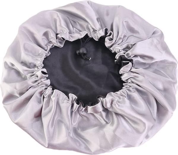 SatinQueen Sateng Sovehette - Sateng Bonnet - Sateng - Hårnett - Voksne - Vendbar - Svart