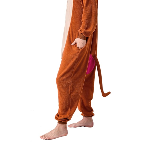 Unisex vuxen pyjamas plysch onesie en del apa djurdräkt Apa L