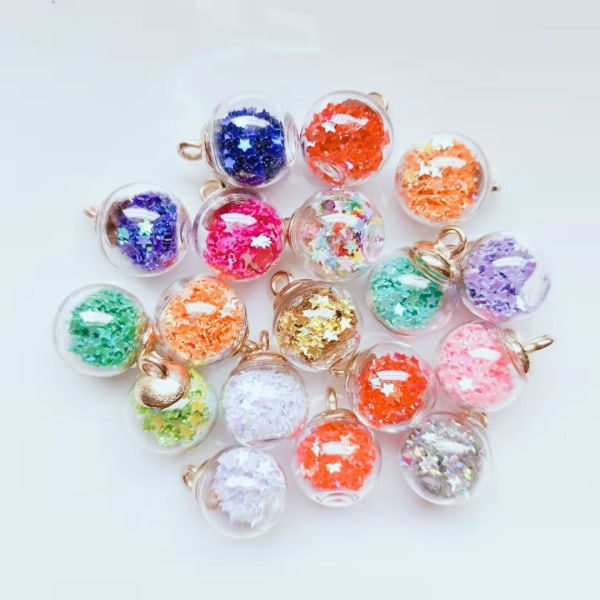10 stk. krystalkugler med strass