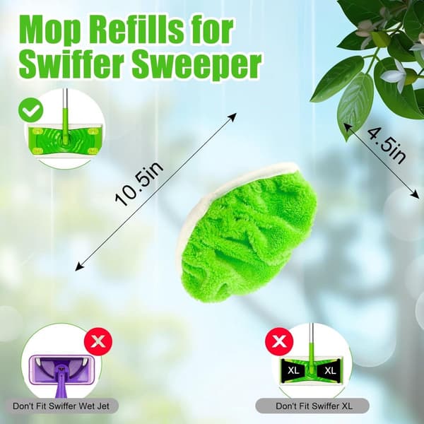 10 premium våde gulvklude til Swiffer Sweeper - grønne erstatningstørklude, perfekt pasform
