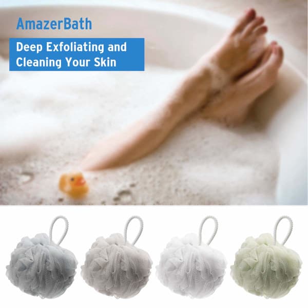 IC Dusch Badkar Svamp Dusch Loofahs Bollar för Kroppstvål Män Kvinnor Badrum - 4-pack