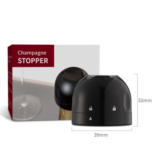 IC Champagne/Vinkork - Vakuumförslutning - Stopper Svart