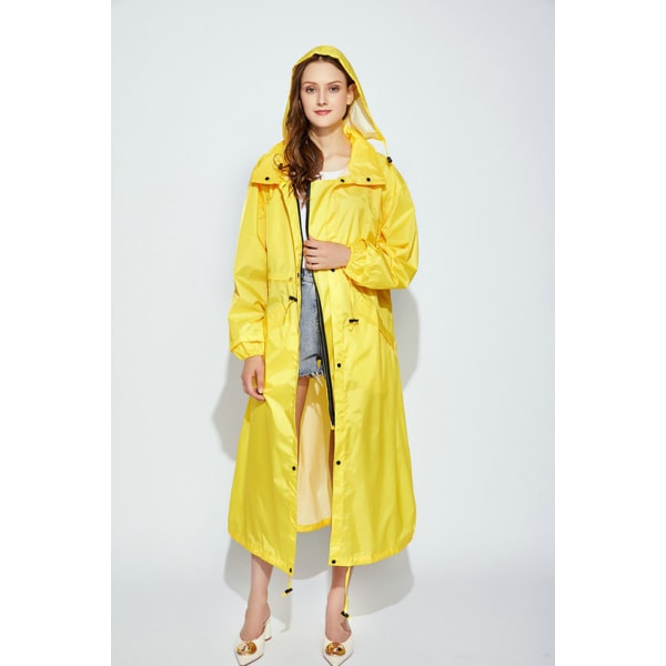 IC Snygg Lang Regnjakke Unisex Regnponcho med Vandttæt Lomme med Klap M