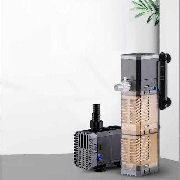 IC 8W Akvariefilter 4 i 1 Internt Filter, 600l/h Dränkbar Akvariepump Syresättning