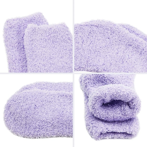 IC 5 par Kvinnor Varma Super Mjuka Plyschtofflor Strumpor Vinter Fluffiga Mikrofiber Crew Strumpor Casual Hem Sova Luddig Mysig Strumpa