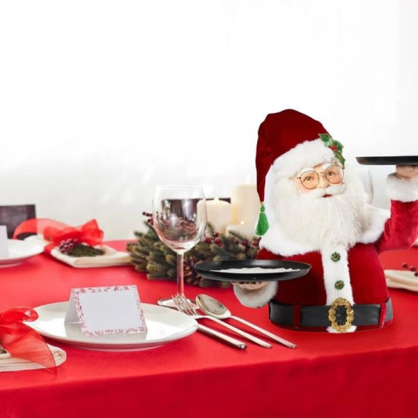 IC Jul Frukttallrik Snackställ Tårta Displayställ Fack vit & röd Snögubbe (utan tallrik)