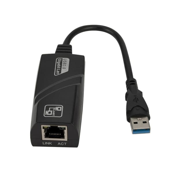 Kablet USB 3.0 til Gigabit Ethernet RJ45 LAN 1000 Mbps Netværksadapter Sort USB3.0