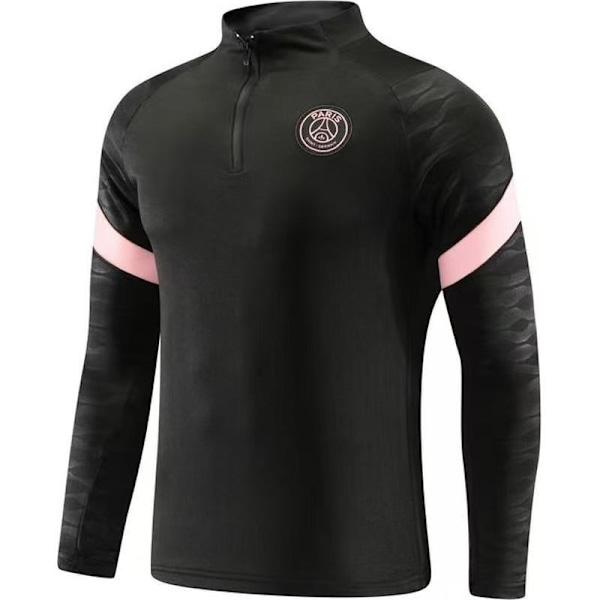 Miami hjem rosa halv glidelås langærmet fotball treningsdrakt voksen sportsklær utseende drakt Black and pink suit XXXL