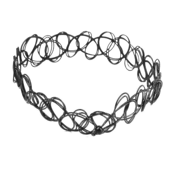 IC CNE Vintage Tattoo Svart Elastisk Stretch Anklet Ankel