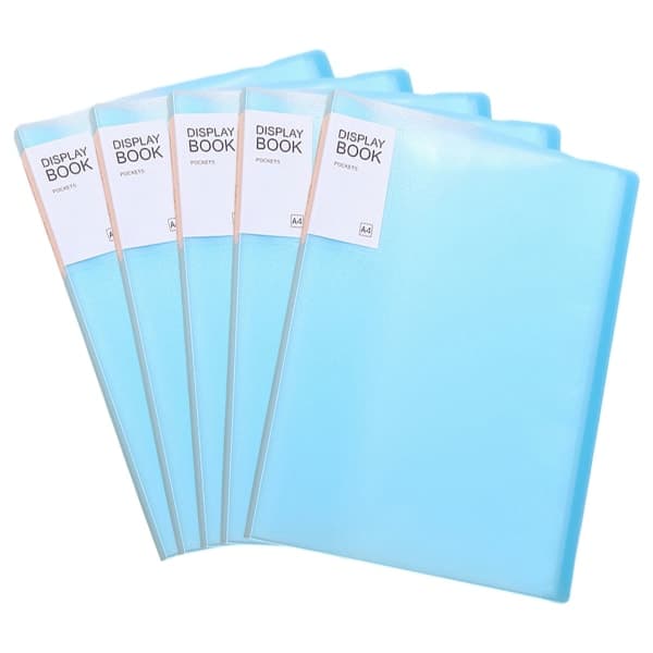 IC Plast display bok portefølje mappe Folder Gjennomsiktig hylse blå