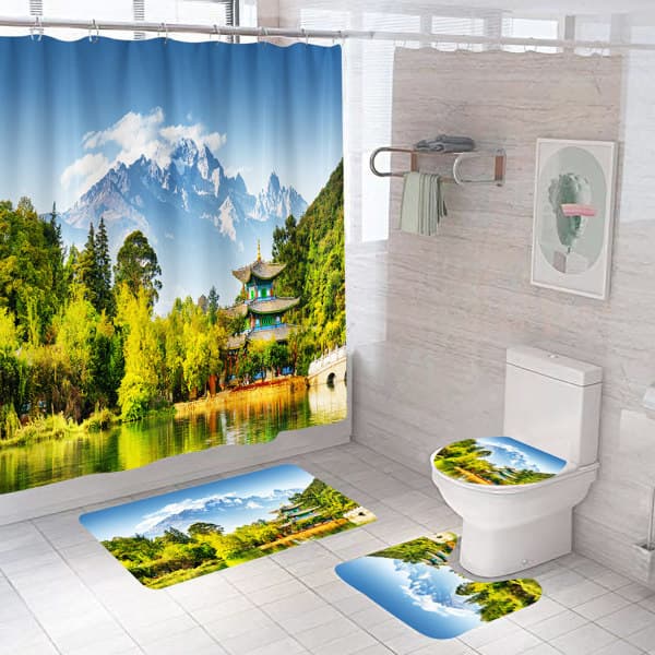 IC Mountain River Vision Art Dusjforheng Uteplassdekorasjon