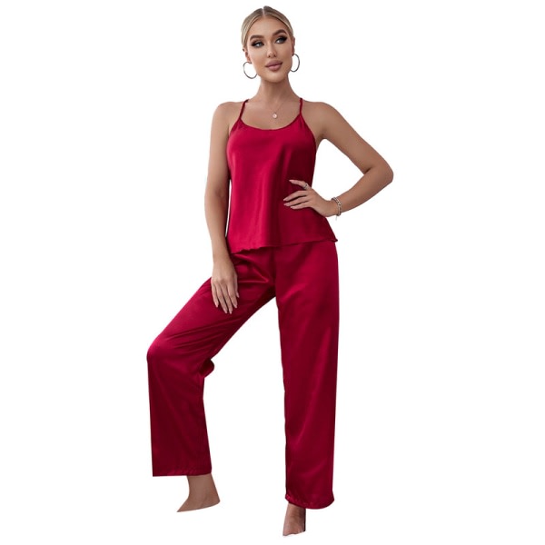 Pyjama Sexiga damunderkläder Satin nattkläder Red S