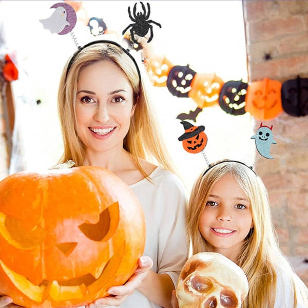 IC 8 stk Halloween Pandebånd, Græskar Spindel Bat Spøgelse Pandebånd til