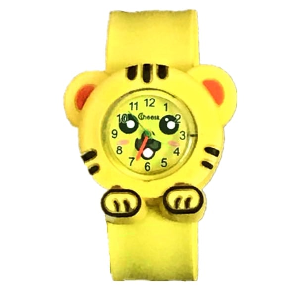 IC Tecknade barnklockor Kvarts Elektronisk Armbandsur (tigergul)