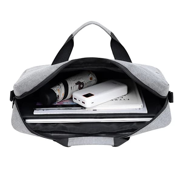 Forretningscomputer enkel skuldertaske til tablet og bærbar computer 15 tommer kontorstuderende konference LOGO computertaske grå 15 tommer grey 15 inch