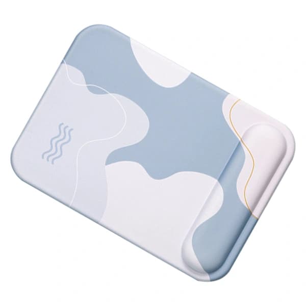 Keyboard Mouse Pad Set Ergonomic Silicone Mouse Pad with Memory Foam Keyboard Wrist Rest for Computer Rectangle, Blue