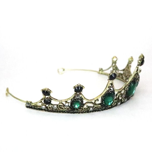 IC Vintage Crystal Tiara og Crown Black Tiara for kvinner og flickor